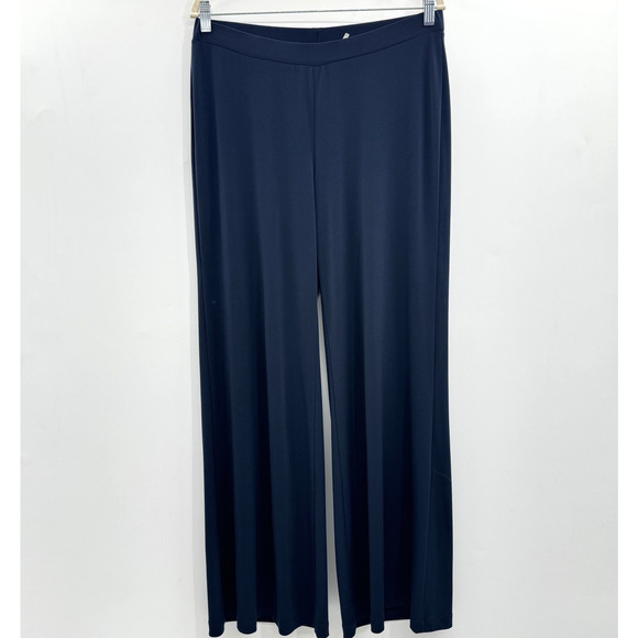 Tommy Bahama Cabana Loose Fit Wide Leg Pants Sz M Navy Blue Pull On Stretch NEW - Picture 1 of 12